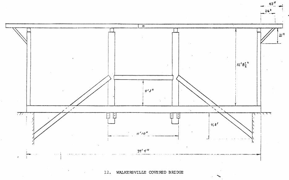 Architectural sketch of one of the trusses