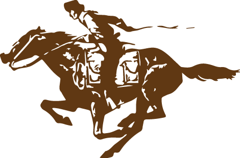 Iconic image of the Pony Express rider