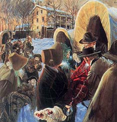Painting of the people rescued and being treated in Salt Lake City