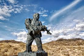 One of the various statues erected to honor the men of the rescue party.