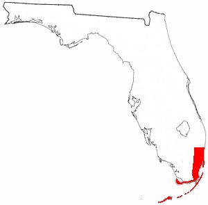 Territory of the Tequesta in the 16th century