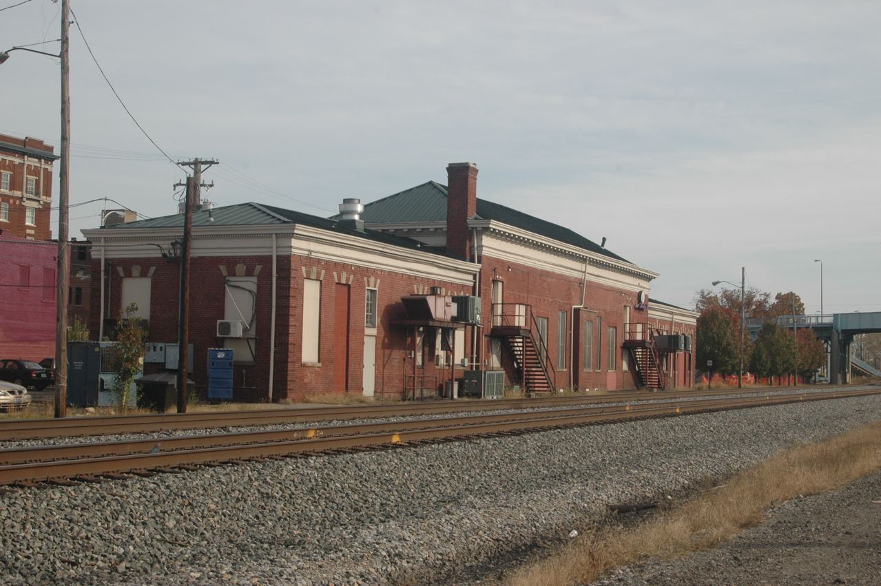 The Depot from the railroad tracks, Ironton, Ohio. From condrenrails.com, by Dave Ingles.