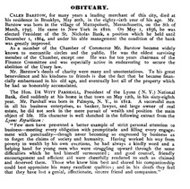 Obituary of Caleb Barstow, The Bankers Magazine and Statistical Register, Volume 34, 1880