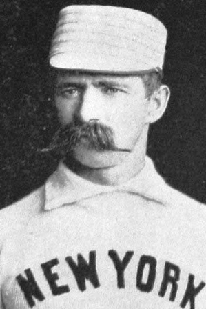 James Henry O’Rourke with the New York Giants, showcasing his famous moustache.