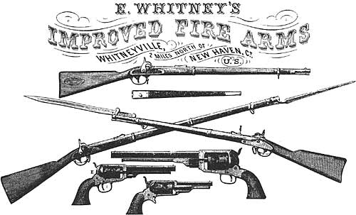 Whitneyville Armory, Whitney's Improved Fire-Arms, from an advertisement, ca. 1862 - Library of Congress, Prints and Photographs Division
