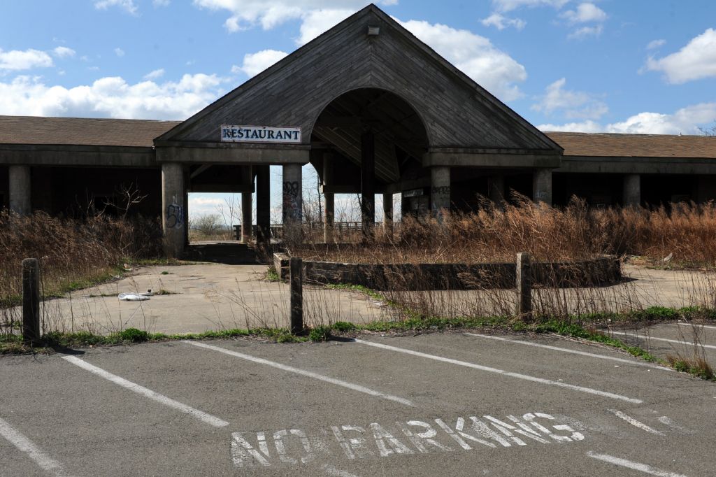 The beach pavilion on Pleasure Beach, in Bridgeport, Conn. April 2nd, 2012