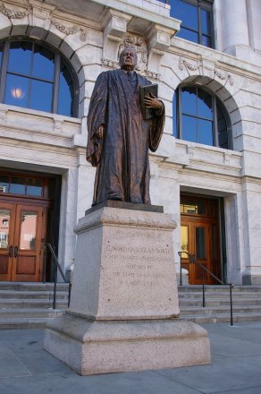 At the front of the building stands this statue of  Edward Douglas White, former United States Chief Justice. White is from Louisiana and served from 1910 to 1921. 