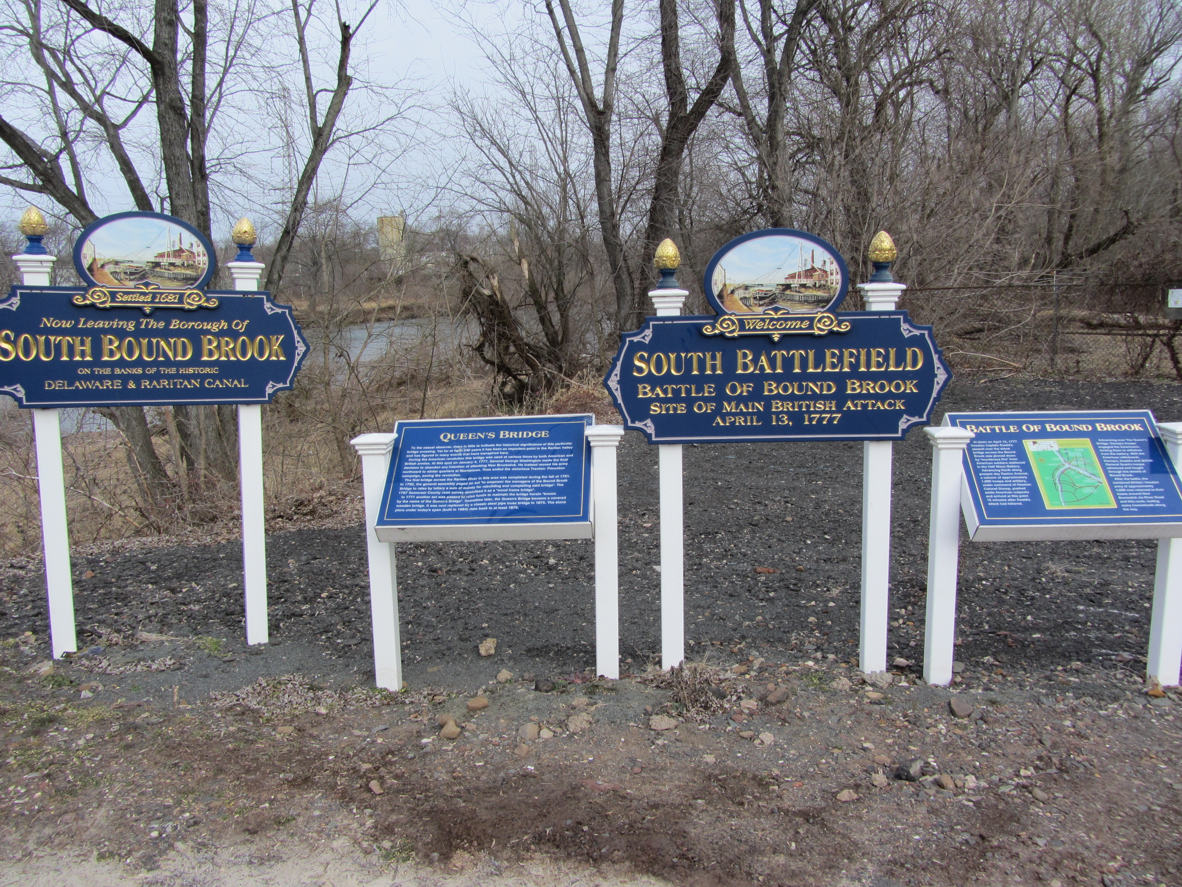 Historical signage interpreting the battle site