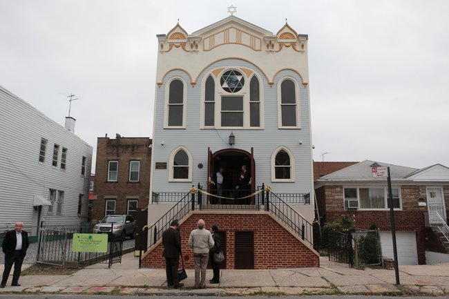 Exterior view of the Gothic-Moorish Revival facade (www.nytimes.com)