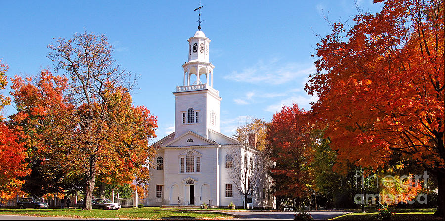 Bennington's Old First Church, looking resplendent surrounded by fall foliage.