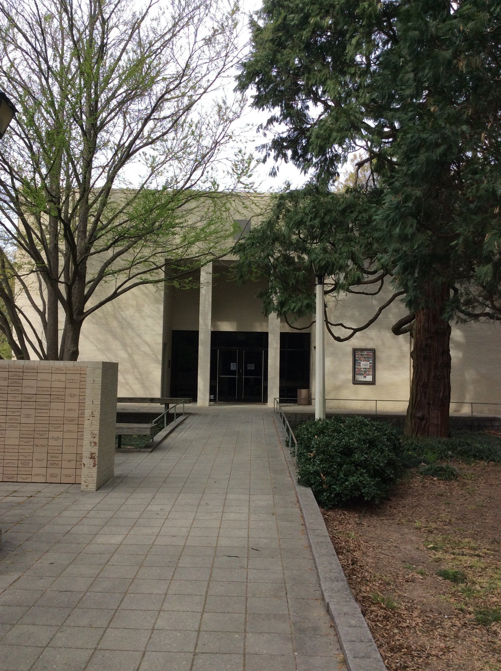 Lobby entrance to the Cantey V. Sutton main stage theatre, named for Cantey Venable Sutton, the Grand Dame of the Raleigh Theatre and one of the original actresses with the theatre troupe. She is credited with ensuring the facility's completion.