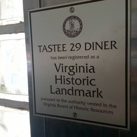 The "Tastee 29 Diner" as a Virginia Historic Landmark