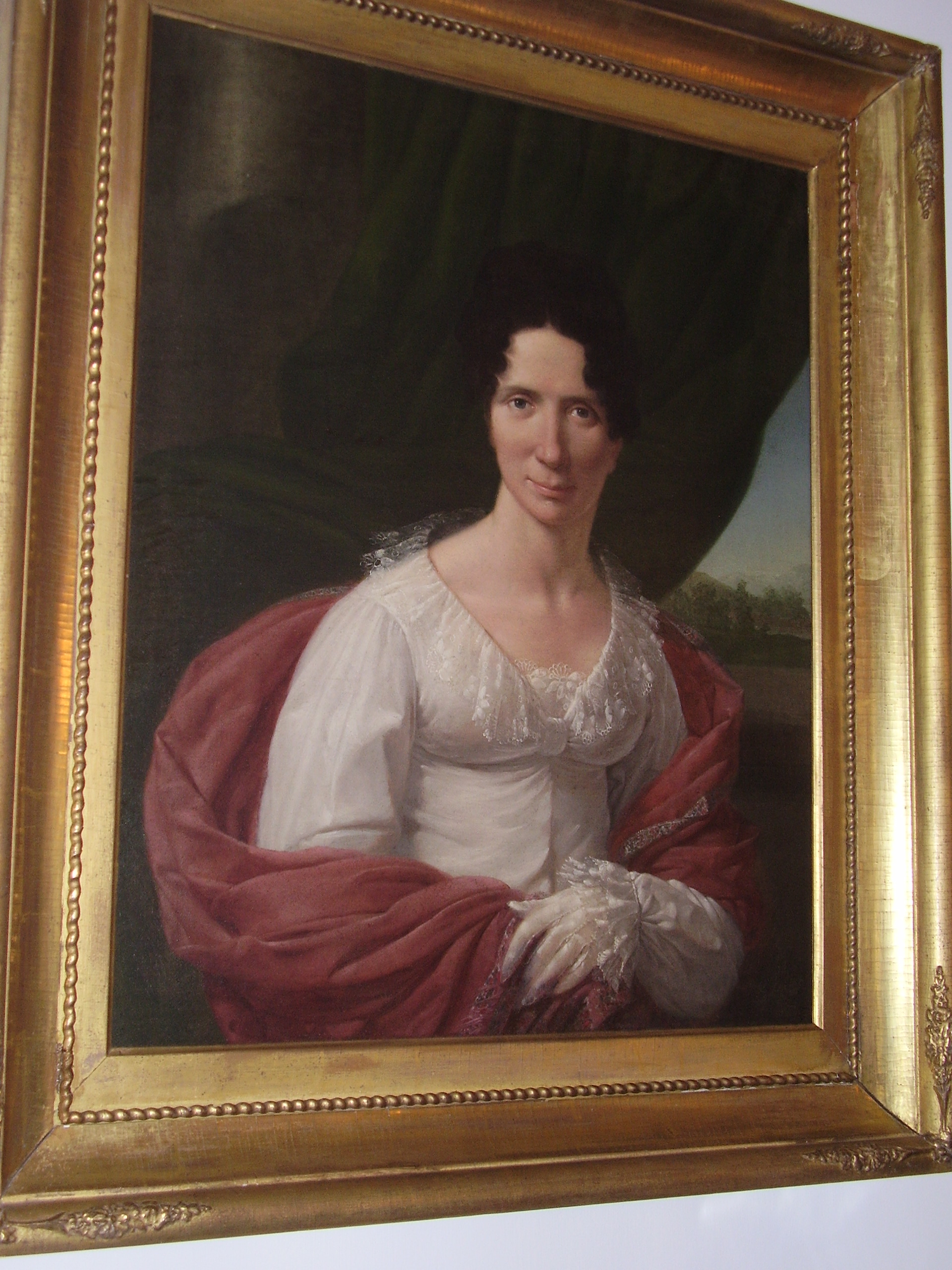 Mary "Jackie" Sumner Blount, wife of Thomas Blount, lived in the house until her death in 1822. The original portrait is at the Mordacai House in Raleigh, NC.