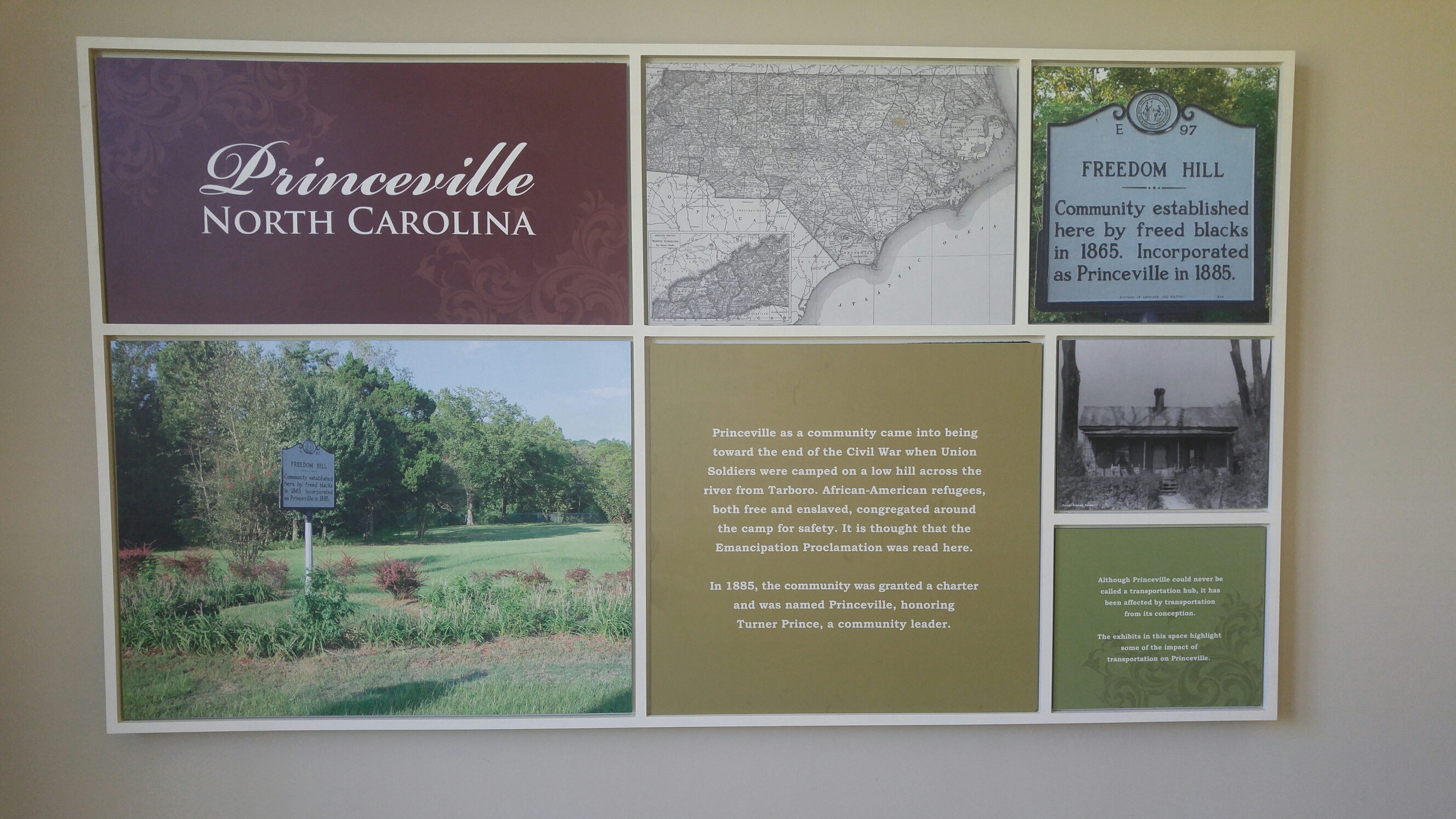 Princeville as a community came into being toward the end of the Civil War when former slaves moved to an area where the union army was camped.  (photo by: Kayla Greene)