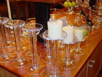 Glass candleholders 