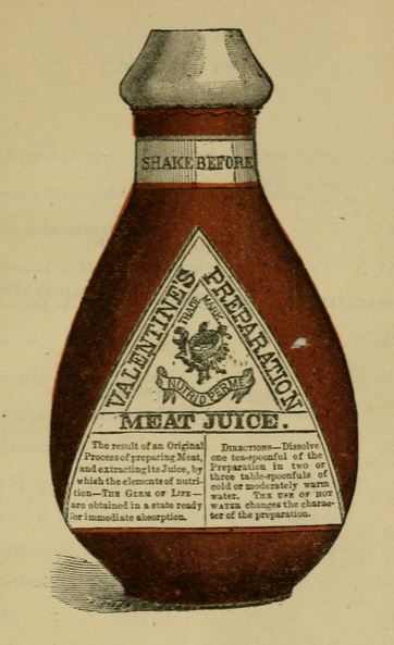 Part of an advertisement for Valentine's health tonic, "Meat Juice," which he amassed the wealth needed to allow for the creation of this museum.