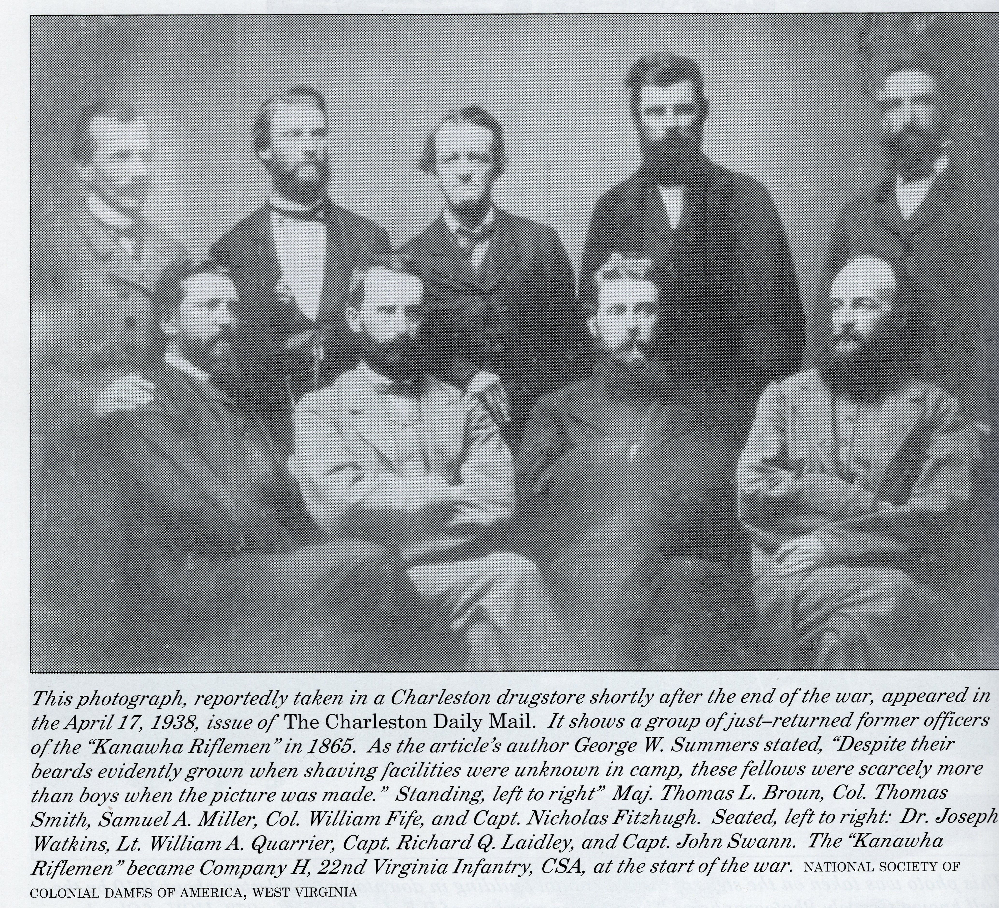 Officers of the Kanawha Riflemen at the end of the war.