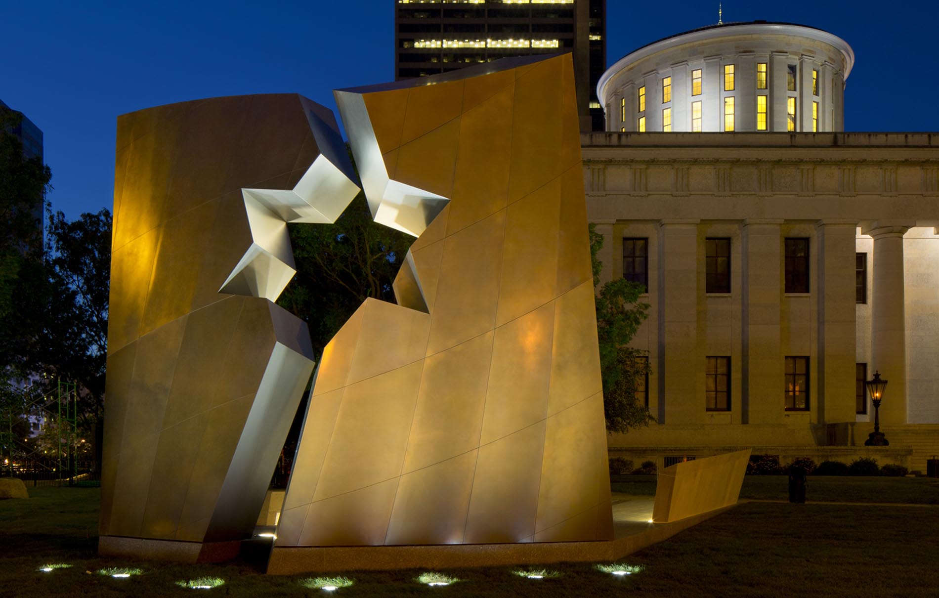 Memorial at night