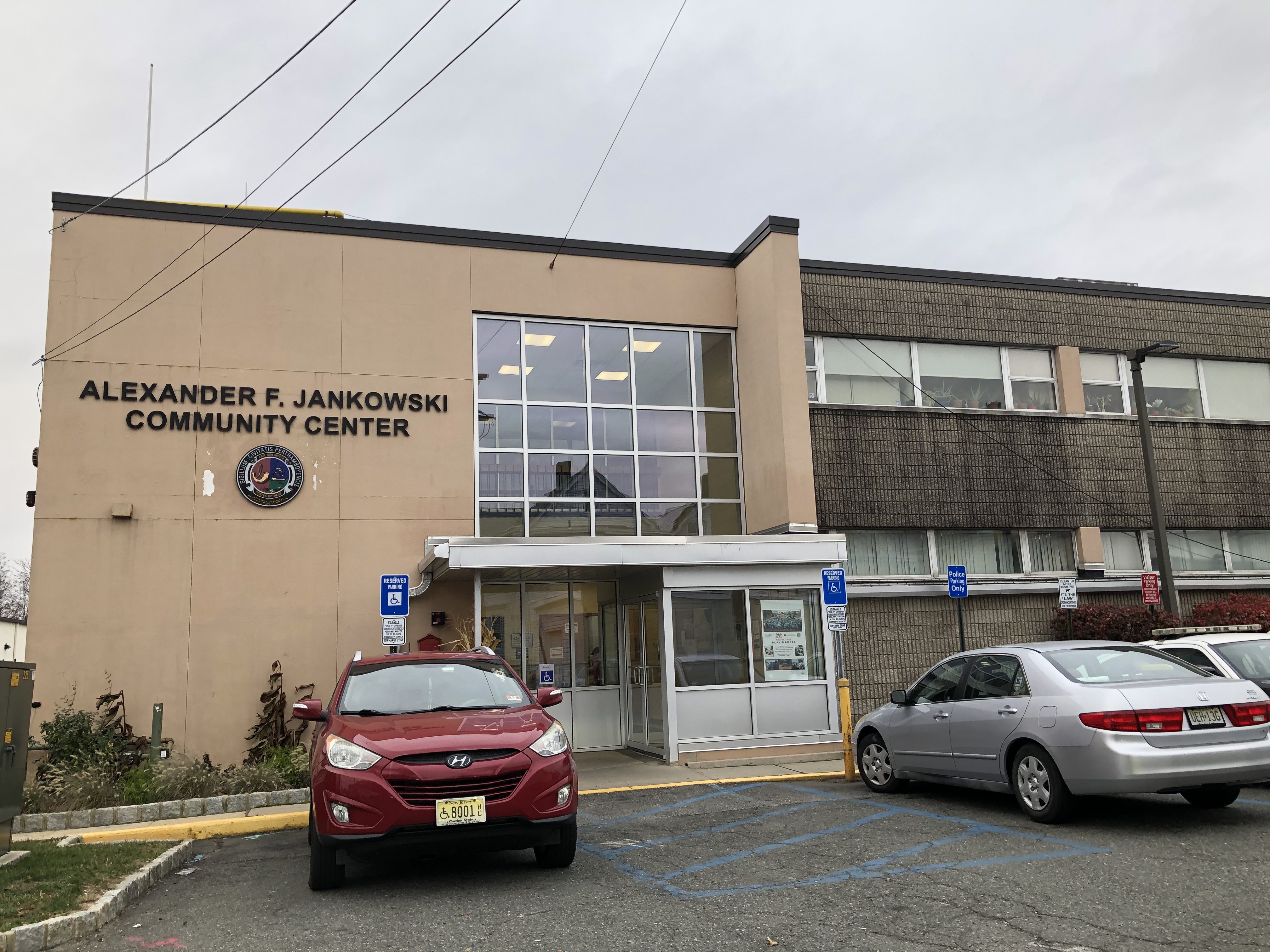 Front entrance to the Alexander F. Jankowski Community Center at 1 Olive Street.