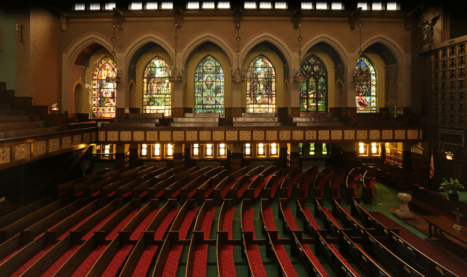 Church interior, with stained glass windows (http://www.socialhistoryofart.com/)
