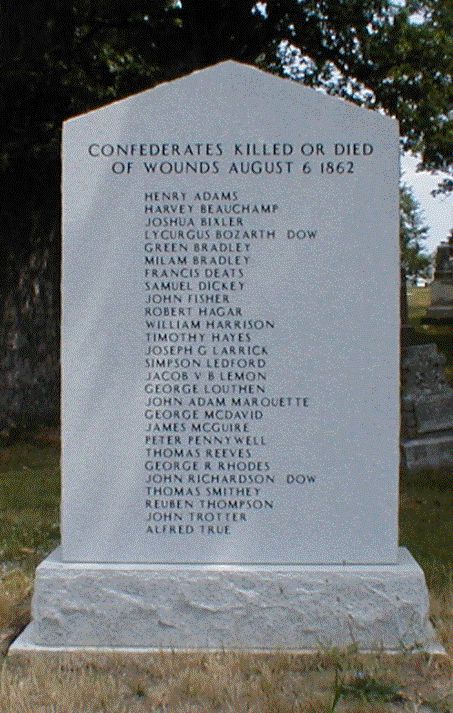 This marker erected by a local chapter of the Sons of Confederate veterans in 2001 was dedicated to the memory of the 26 Confederate soldiers that died in the Battle of Kirksville.
