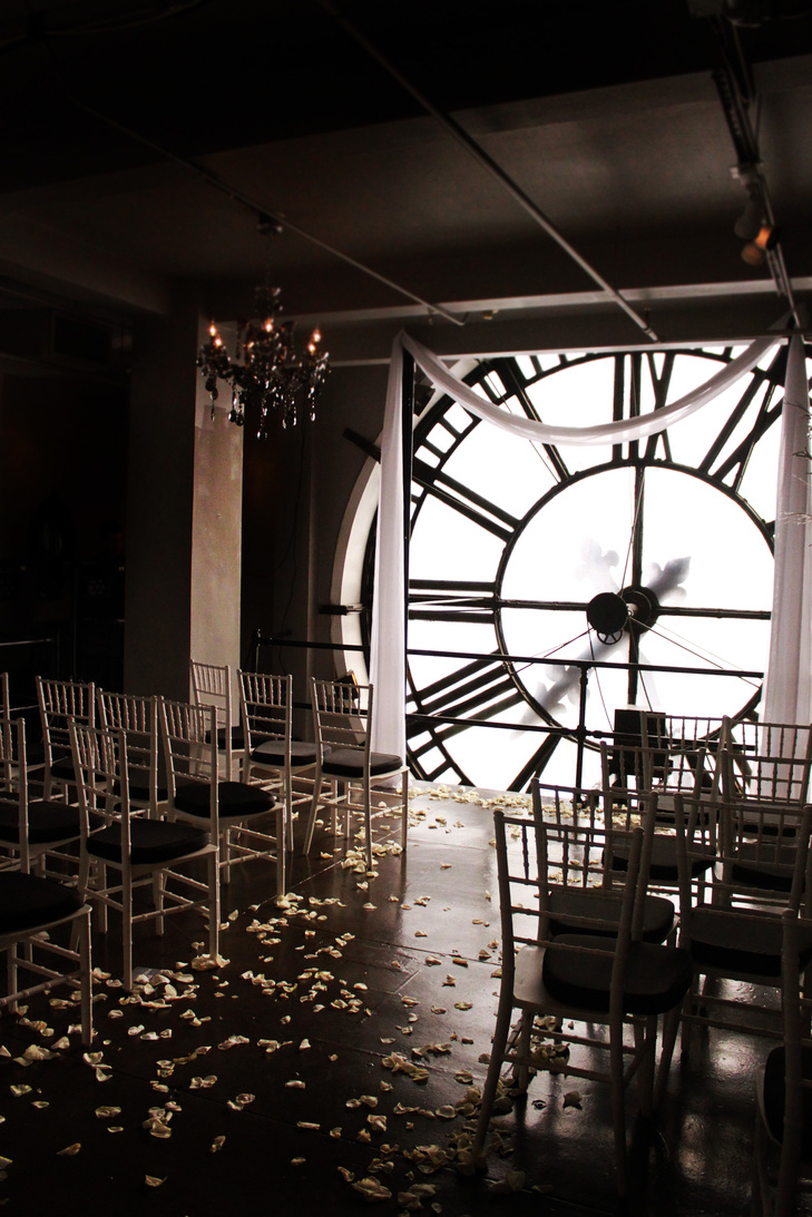 A view from within the clock tower after hosting a wedding.