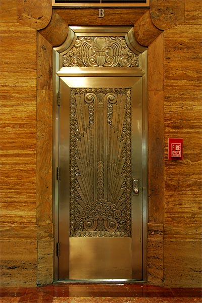 Some of the intricate polished nickel metalwork in the interior