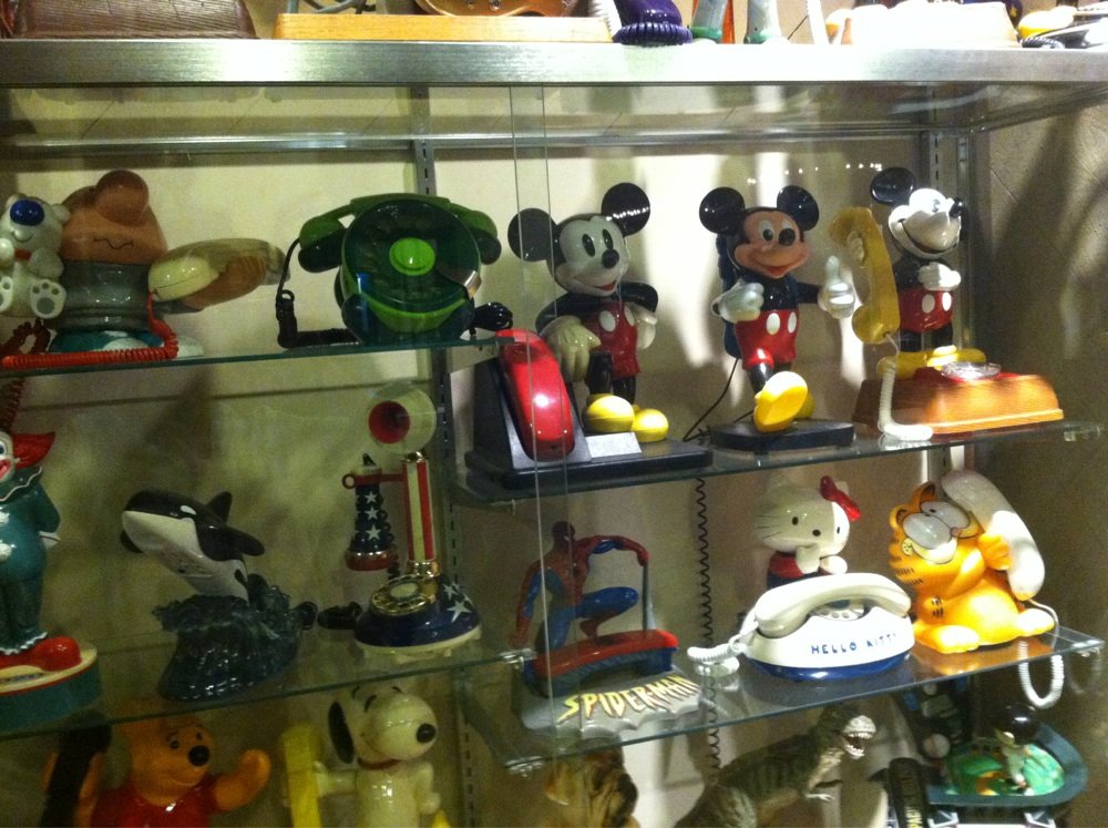 The museum features many novelty phones including these, which are popular with children.