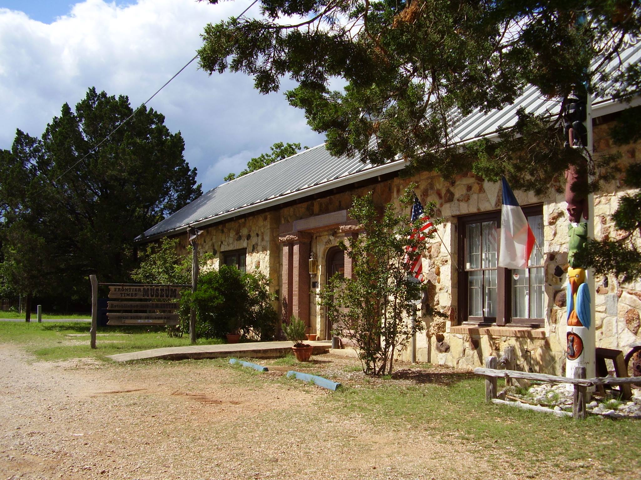 The entrance to the Frontier Times Museum in Bandera, Texas.