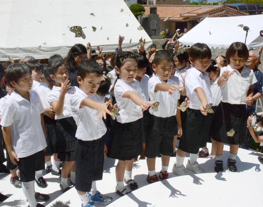 A 2014 ceremony honoring the 834 children killed aboard the Tsushima Maru. The unmarked vessel was sunk by the Bowfin in 1944. Bowfin's crew did not know of the vessel's precious human cargo until 20 years later.