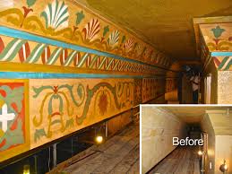 The walls inside the theater.