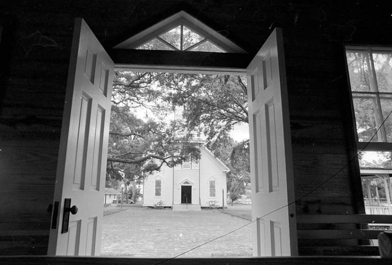 Courthouse doors looking to 1887 Church (1977)