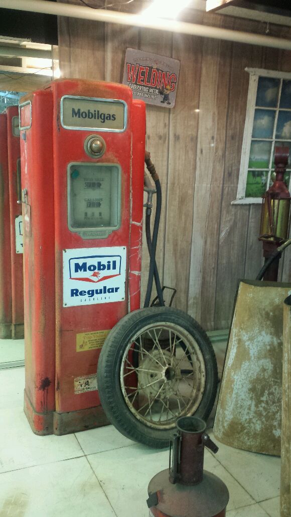 Early Gas Pump inside the San Diego Automotive Museum