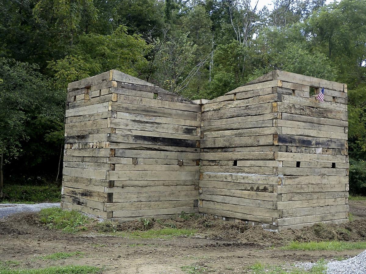 Reconstruction version of Rice's Fort, used during a 2017 reenactment
