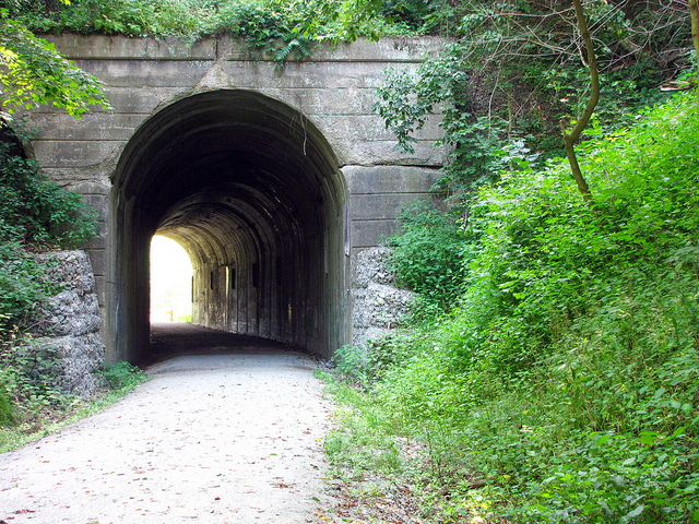 One of the numerous tunnels along the trail.