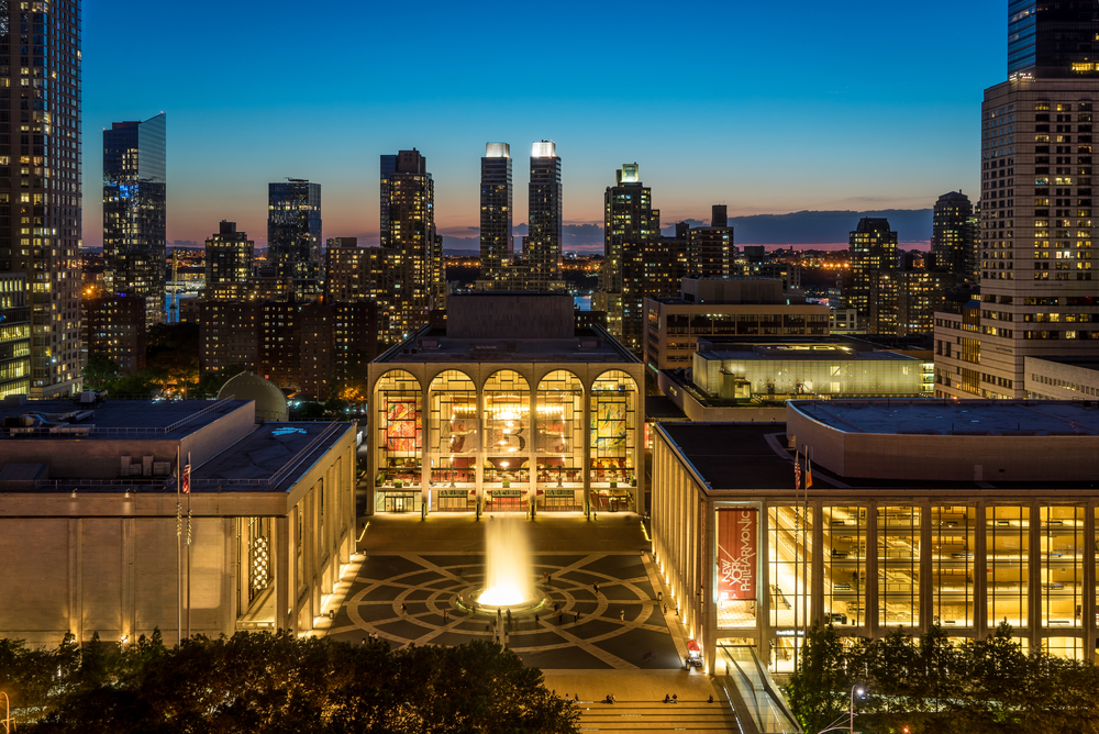 Lincoln Center with New York City in the Background