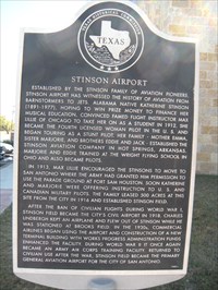 Stinson Airport historical marker