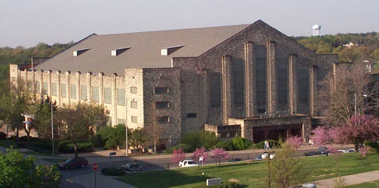 Ahearn Field House was completed in 1951 and hosted intercollegiate basketball games until the construction of Bramlage Coliseum in 1988. 
