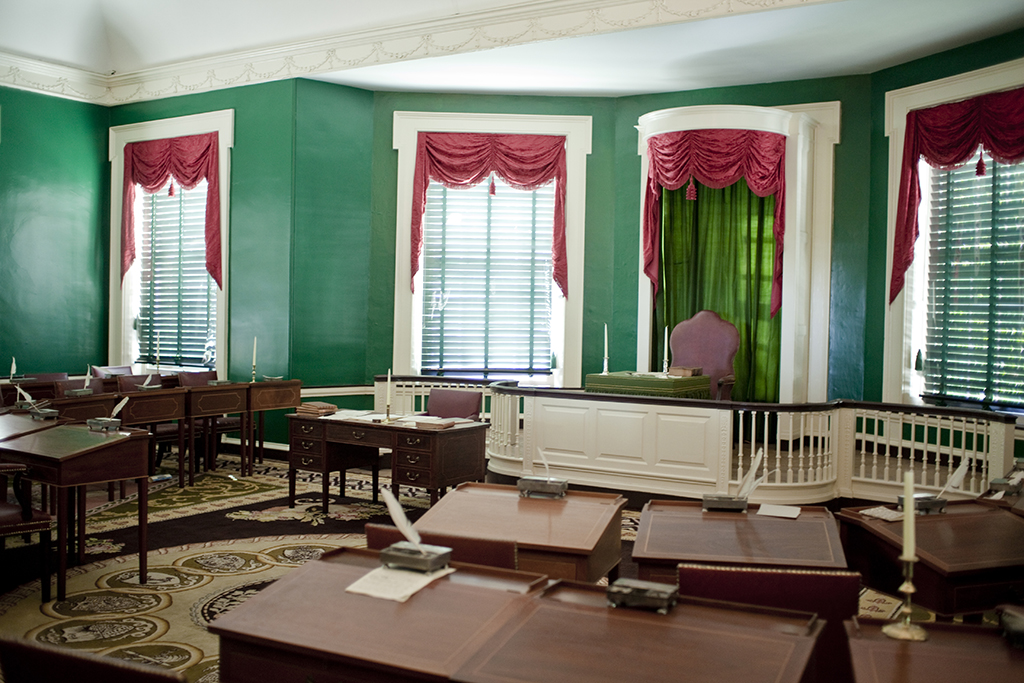 The senate chamber within Congress Hall.