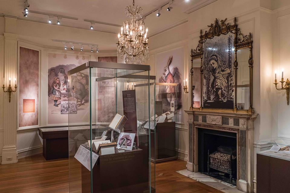 The Rosenbach's Lewis Carroll exhibition that included wall murals, a first edition of "Alice's Adventures in Wonderland, and numerous personal letters written by Carroll.