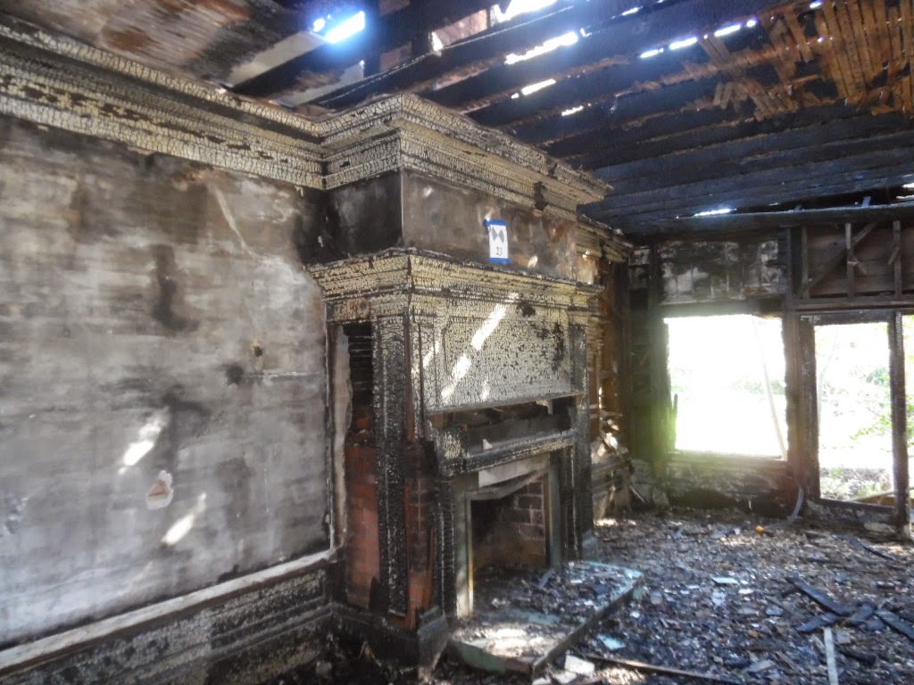 Post-fire photograph of the Kelley House interior (image from VDA Group)