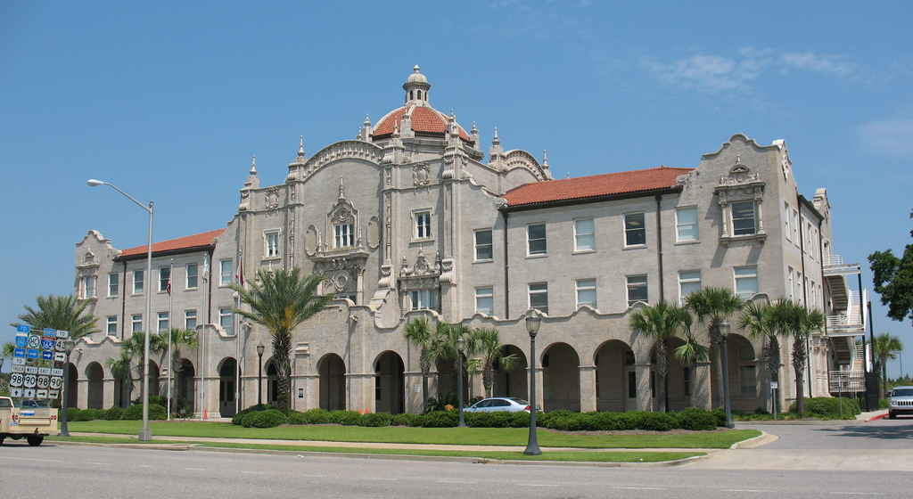 The Gulf, Mobile and Ohio Passenger Terminal was built in 1907 and now is home of the South Alabama Regional Planning Commission.