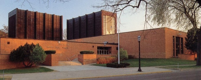 The present Mount Zion Temple was built in 1956 and is home to the first Jewish congregation in Minnesota.