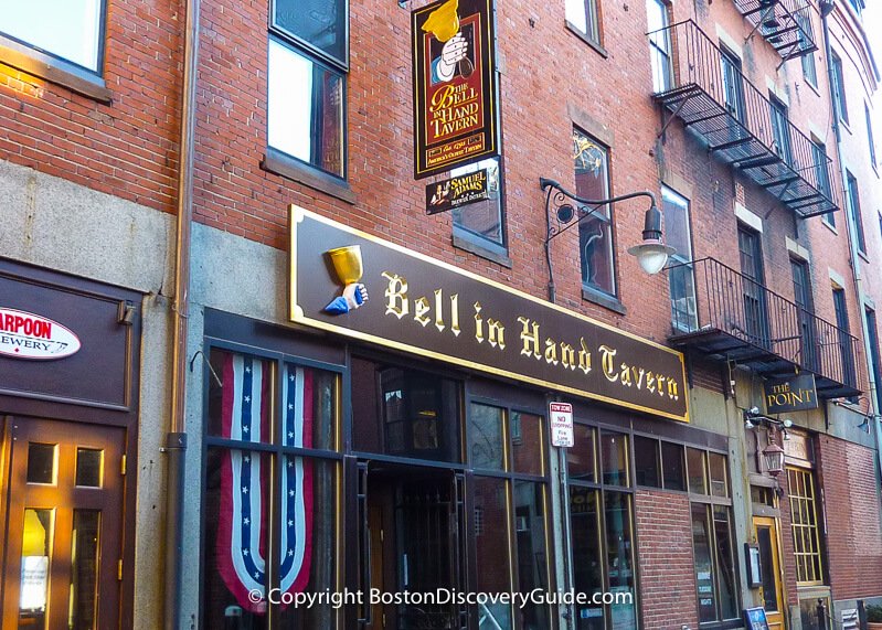 Another photo of the front of the Bell in Hand Tavern, from: 
http://www.boston-discovery-guide.com/historic-boston-bars.html 