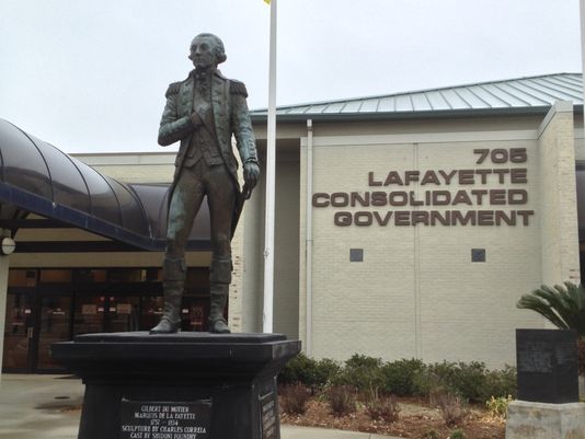 Dedicated in 1987, this statue honors the namesake of the city who led French forces in support of George Washington's rebel army in the American Revolution.
