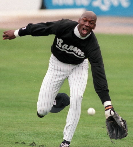 Jordan as he hustles to grab the ball during.