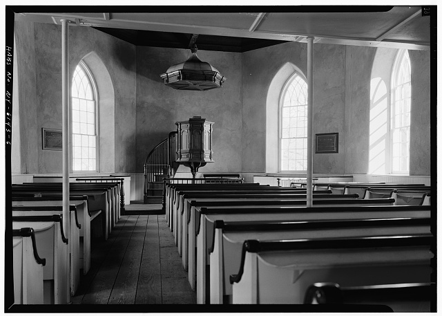 Interior view of the church (source: HABS)