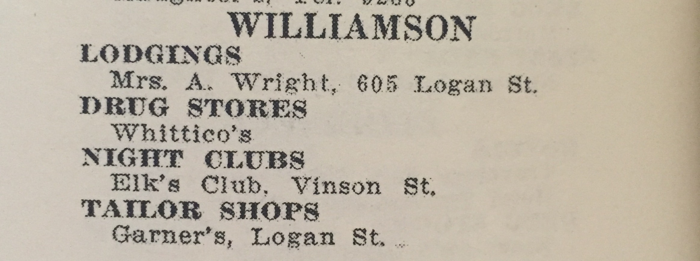Other listings in the White Sulphur Springs area in the 1954 edition.