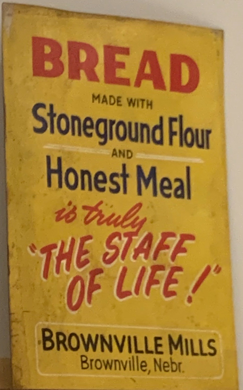 Brownville Mills advertisement sign