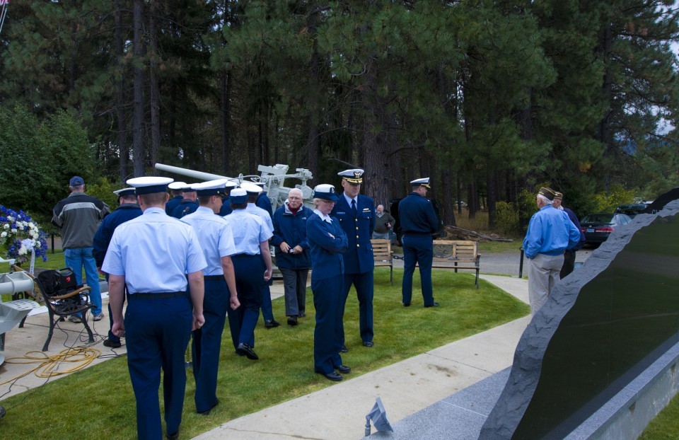U.S. Coastguard members at the memorial dedication for Signalman 1st Class Douglas Munro, Sept. 27, 2012